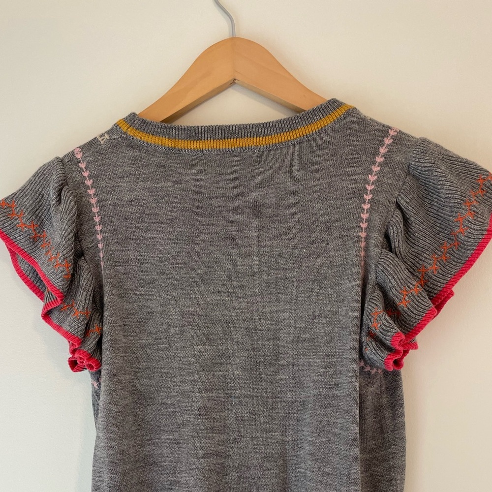 Gray Ruffle Sleeve Top - Picture 3 of 5